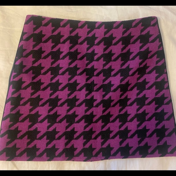 Hobbs London Purple Houndstooth Wool Blend Skirt - Picture 1 of 5